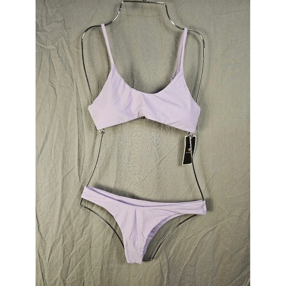 SherryDC Womens Lavender Purple Two Piece Bikini Swimsuit Set Size M NEW